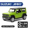 1:26-масштабная модель автомобиля Suzuki Jimny из сплава, со звуком и светом, коллекция с откатом, имитация внедорожников, литые под давлением автомобили, игрушки для детей