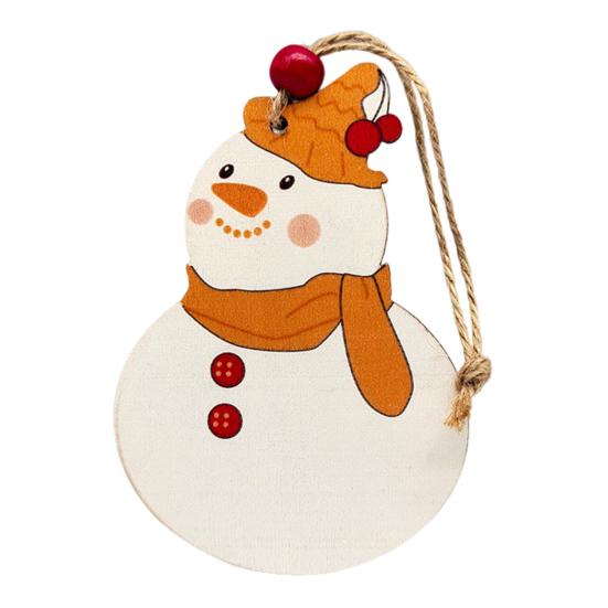 Christmas Wooden Ornaments Vintage Snowman Reindeer Santa Gingerbread Man Christmas Tree Hanging Decoration for Winter Home Decor