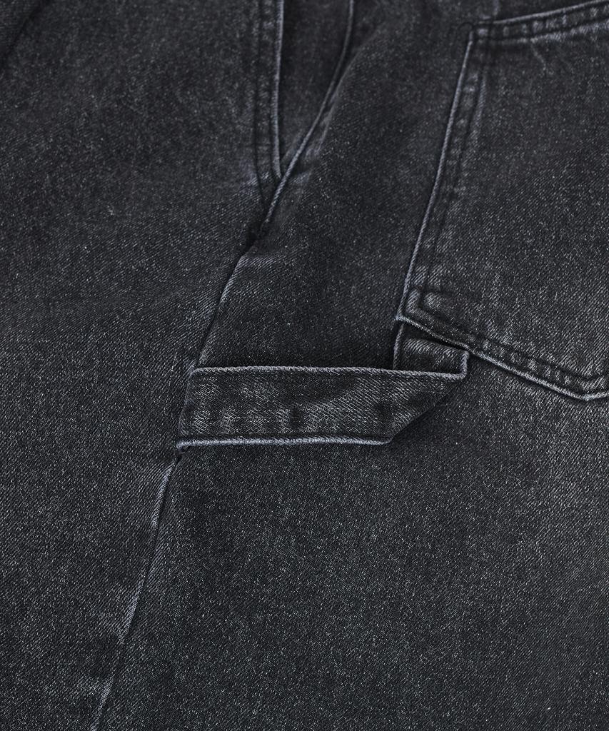 STANDARDERROR 87-Stan171 Minimal Wash Carpenter Bermuda Denim Pants Vintage Black