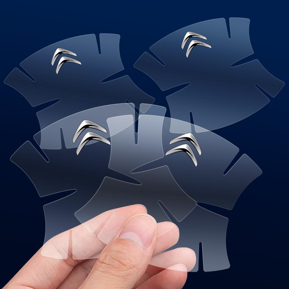 VYTR5 4/8Pcs Car Door Handle Stickers Anti Scratch Protective Decal For Citroen C4 C3-XR C5 Aircross C-quatre Picasso C-Elysee C4L C3L