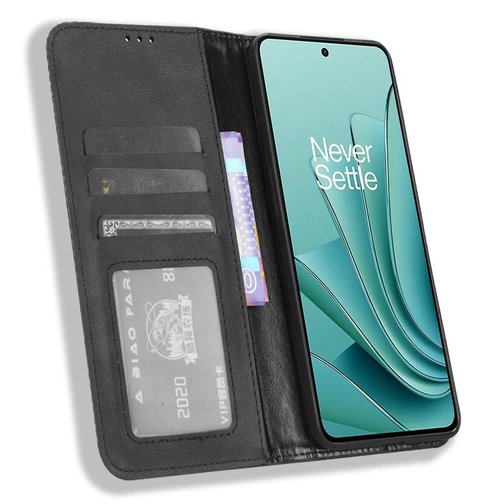 For OnePlus Nord 3 5G/Ace 2V Retro Phone Case PU Leather+TPU Phone Cover with Wallet Stand