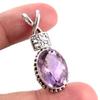 Подвеска из стерлингового серебра 925 пробы с натуральным аметистом 1,4'' n6W70