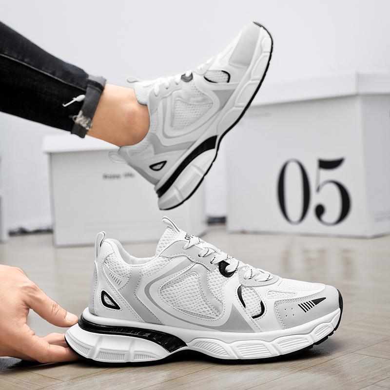 Летние мужские кроссовки Pop Daddy с толстой подошвой, классическая сетчатая поверхность, дышащие, повседневные кроссовки для бега, мягкая подошва, нескользящая спортивная обувь