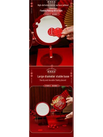 Полный свадебный набор невесты в европейском стиле: Пара зеркал и красные приданые вещи