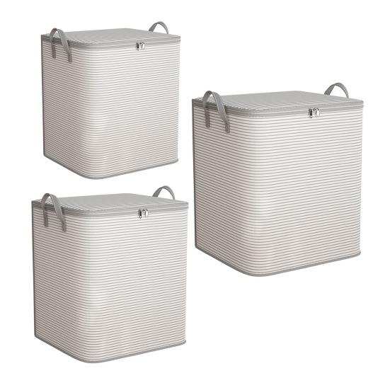 Большая вместительная корзина для хранения одежды с укрепленными ручками, застежка-молния, водонепроницаемая сумка для хранения одежды большого размера