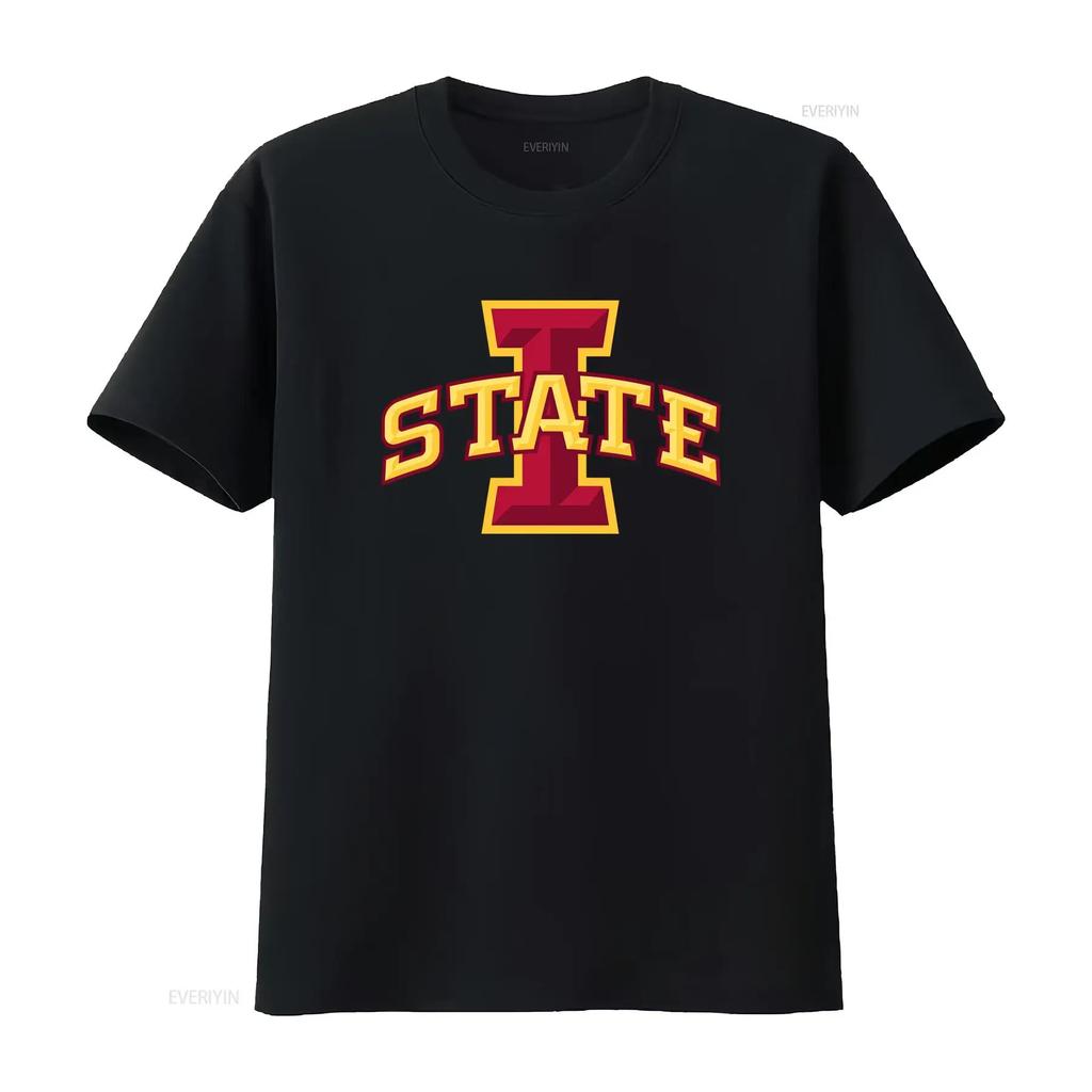 Iowa STATE Футболка Softstyle Одежда для колледжа Школьный дух Фан Стильный дизайн винтажный Стиранный топ Для повседневной носки с принтом