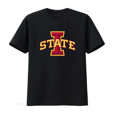 Iowa STATE Футболка Softstyle Одежда для колледжа Школьный дух Фан Стильный дизайн винтажный Стиранный топ Для повседневной носки с принтом
