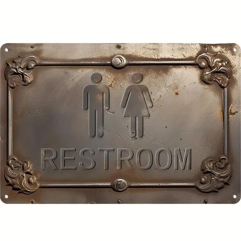 Metal Aluminum Sign Poster House Gate Bathroom Wall Plaque Decoration Retro Shabby Plate Embossed Style Craft Tinplate Painting