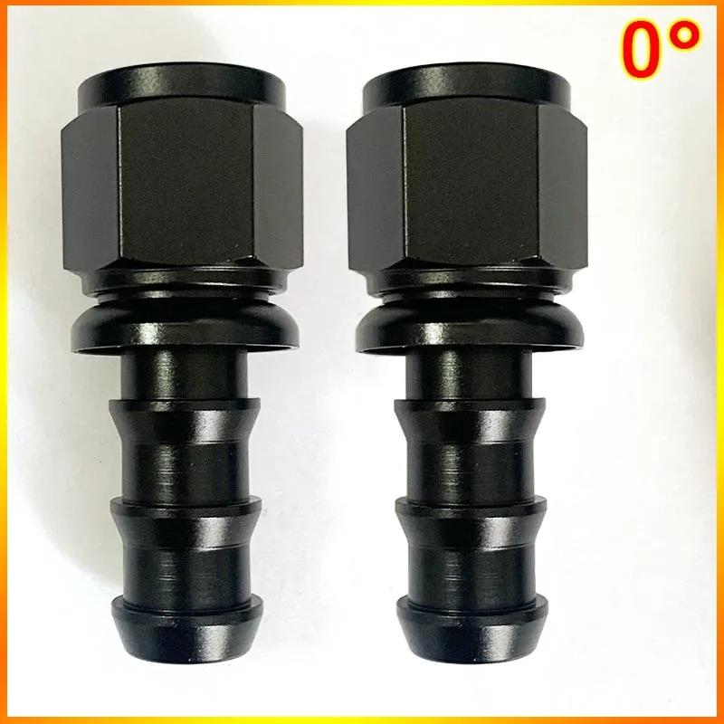 ZG Aluminum Alloy Material 0/45/90/180 Degree Push Lock Hose Fitting AN4 -- AN12 Push-On Barb Fuel Oil Coolant Hose Connector