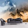 Photo Wallpaper 3D Retro Snow Mountain Moon Wolf Mural Restaurant Cafe Living Room Background Wall Decor 3D Wall Paper