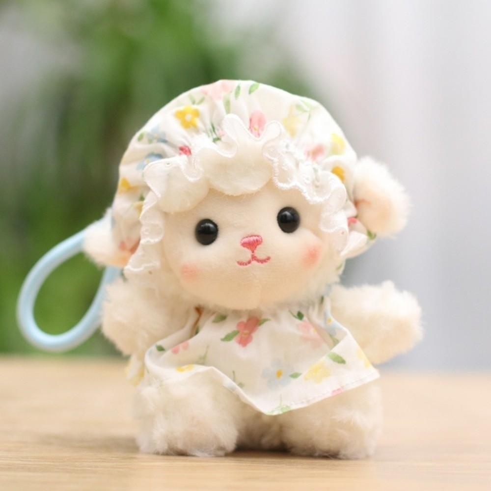 Cartoon Sheep Plush Keychain Soft Lamb Bag Charm Cartoon Animal Stuffed Doll Holiday Gift