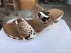 Большие размеры Masson Leopard Print Cool Slippers Женские сандалии на покатом каблуке Женская обувь