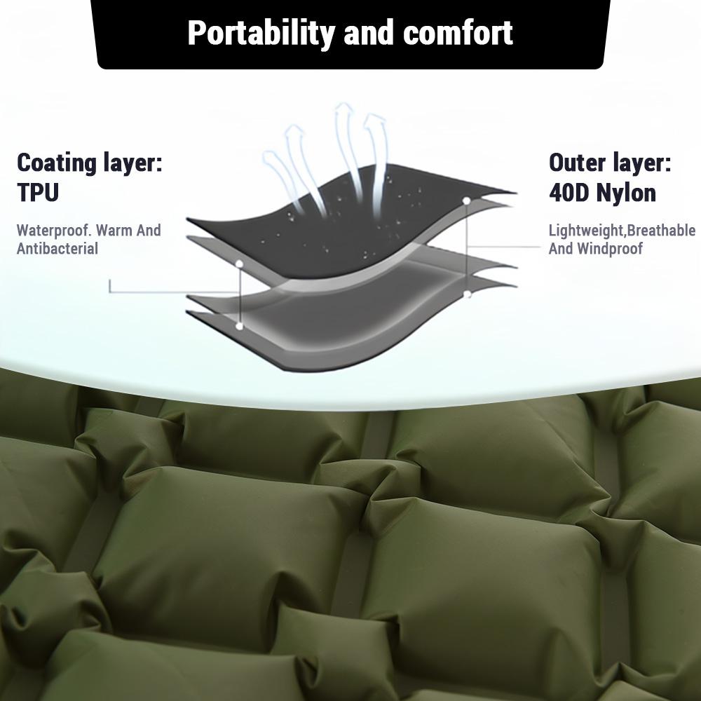 TOMSHOO Спальный коврик для кемпинга с подушкой Сверхлегкий надувной спальный коврик надувной матрас для