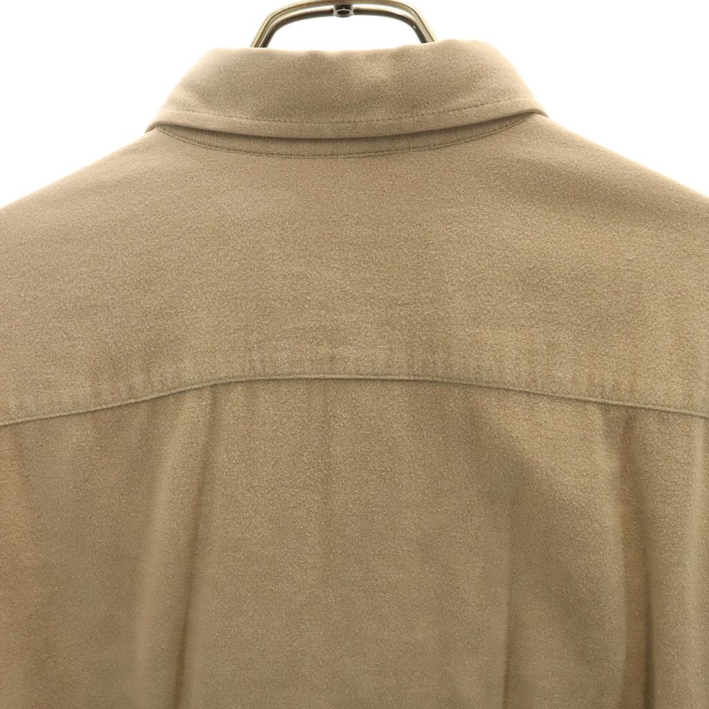 Armani Jeans 90s Made In Italy Old Long Sleeve Flannel Shirt L Beige Men's Used