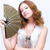 33Cm Glitter Hand Fan With Cover Bag Bamboo Bone Kung Fu Fan Large Foldable Festival Party Fan Dancing Fan For Party Supplies