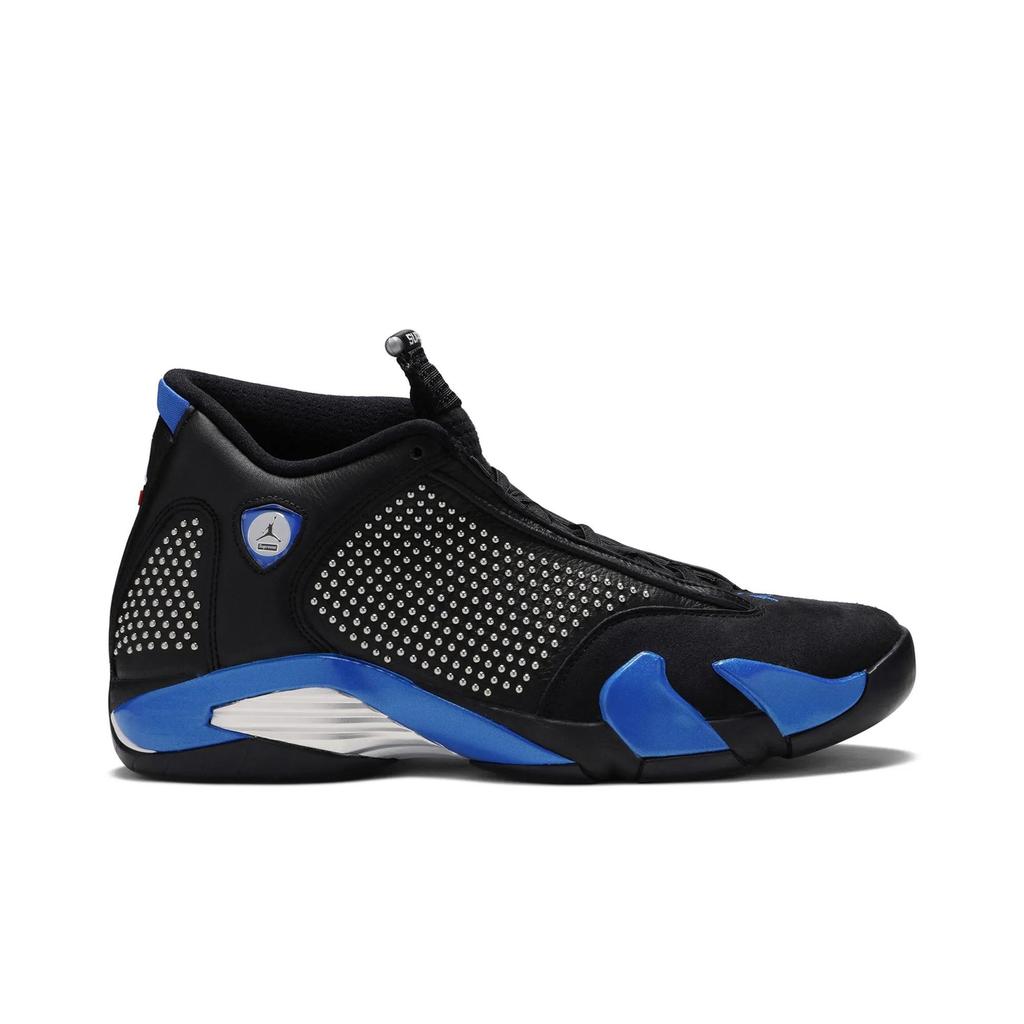 Air Jordan 14 Retro 'Black Varsity Royal' (Unisex) Black / Varsity Royal / Chrome Vintage Basketball Shoes BV7630 004