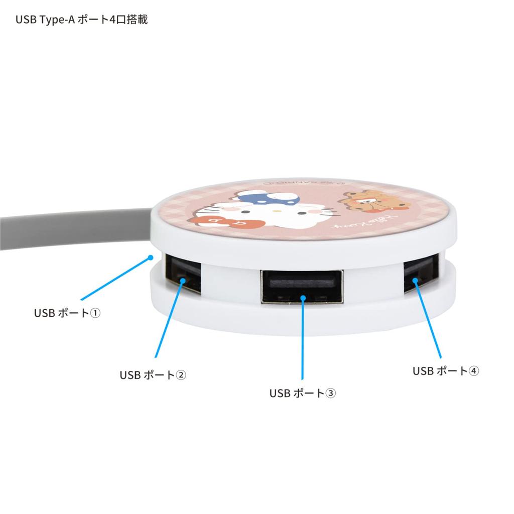 Гурмандиз Персонажи Sanrio Круглый USB-хаб Hello Kitty SANG-246KT