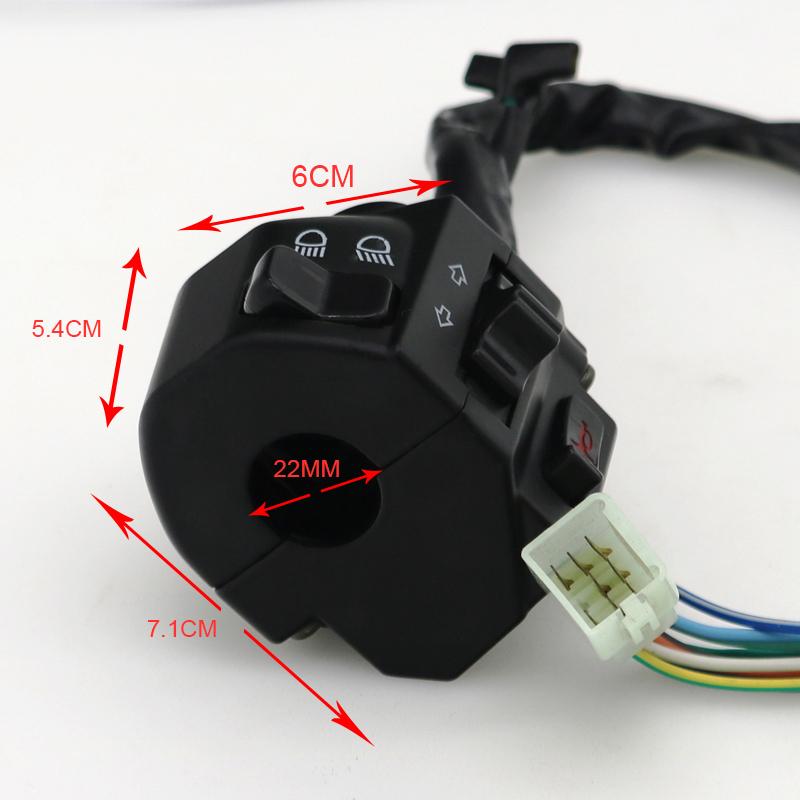 LMoDri черный универсальный алюминиевый 7/8 "22 мм мотоциклетный переключатель на руле мотоциклетный сигнал поворота управление фарами