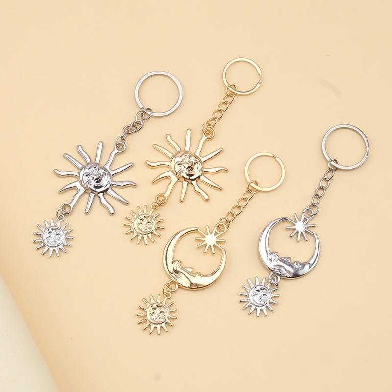 Модный брелок Солнце/Луна Уникальный подвес для сумки Модная сумка Украшение для сумки Металлический материал Брелок Подвеска Подарок для любителя моды