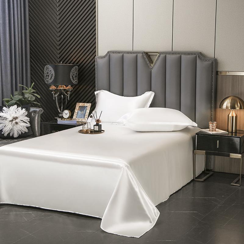 Высококачественные сатиновые простыни, мягкие и удобные однотонные простыни, роскошные простыни для односпальной и полуторной кровати
