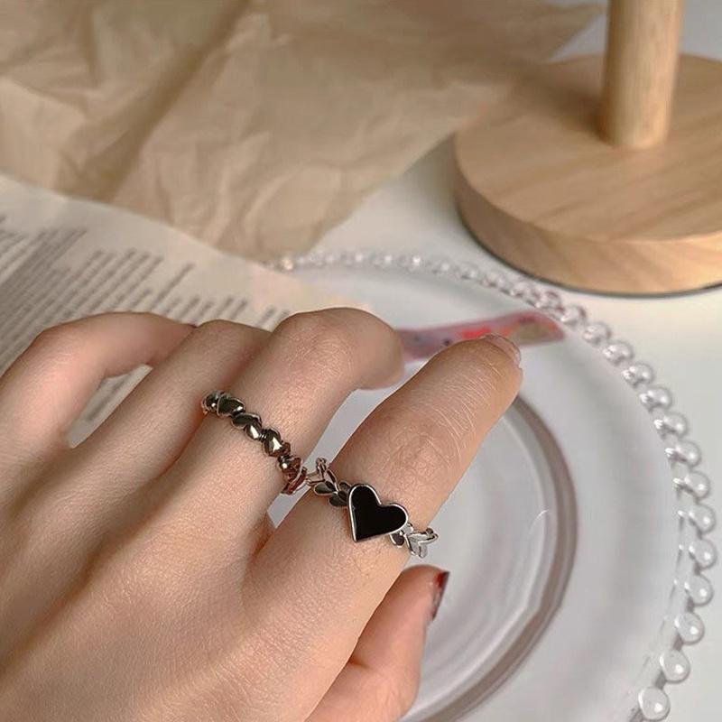 iF ME Ретро Мода Сердце Вышивка Кольцо Набор Капельное Масло Сердце Кольца Женщины Ювелирные Аксессуары