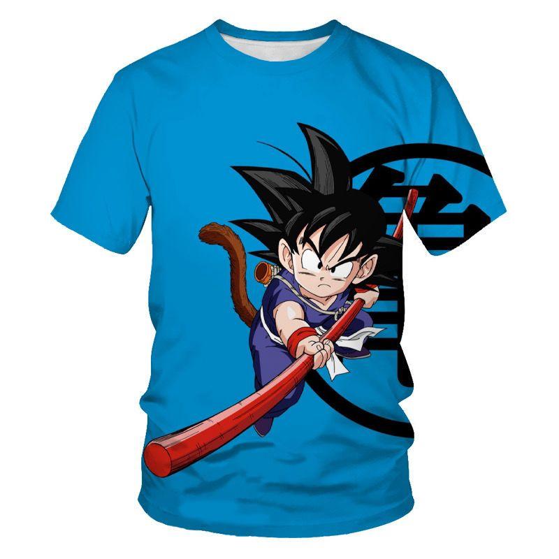 Летняя новая футболка Dragon Ball Cartoon Anime с 3D-принтом 2024 года, модная универсальная футболка с короткими рукавами для учеников начальной и средней школы