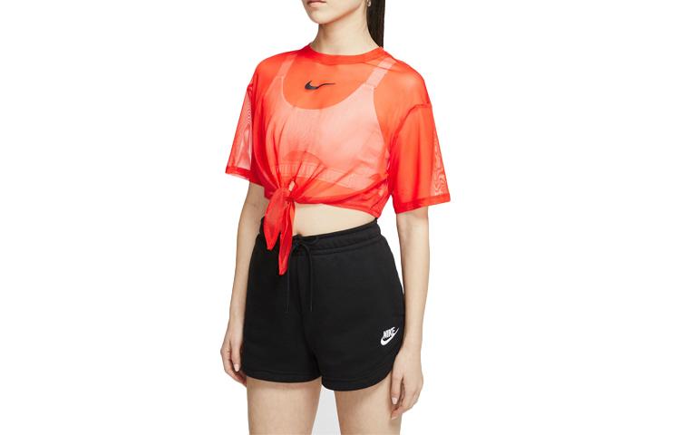 Nike Crop Tops Women's Team Orange/Black Crew Neck Thin CJ2703-891