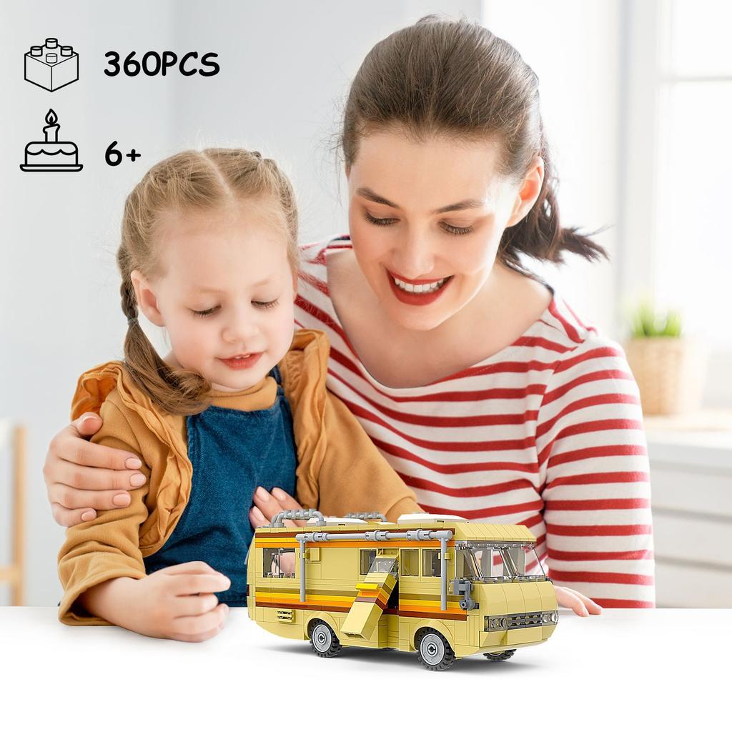 Конструктор Badding RV, маленькие DIY караваны, креативные кирпичики, игрушечная модель для демонстрации, игра по телевизору, модель автомобиля