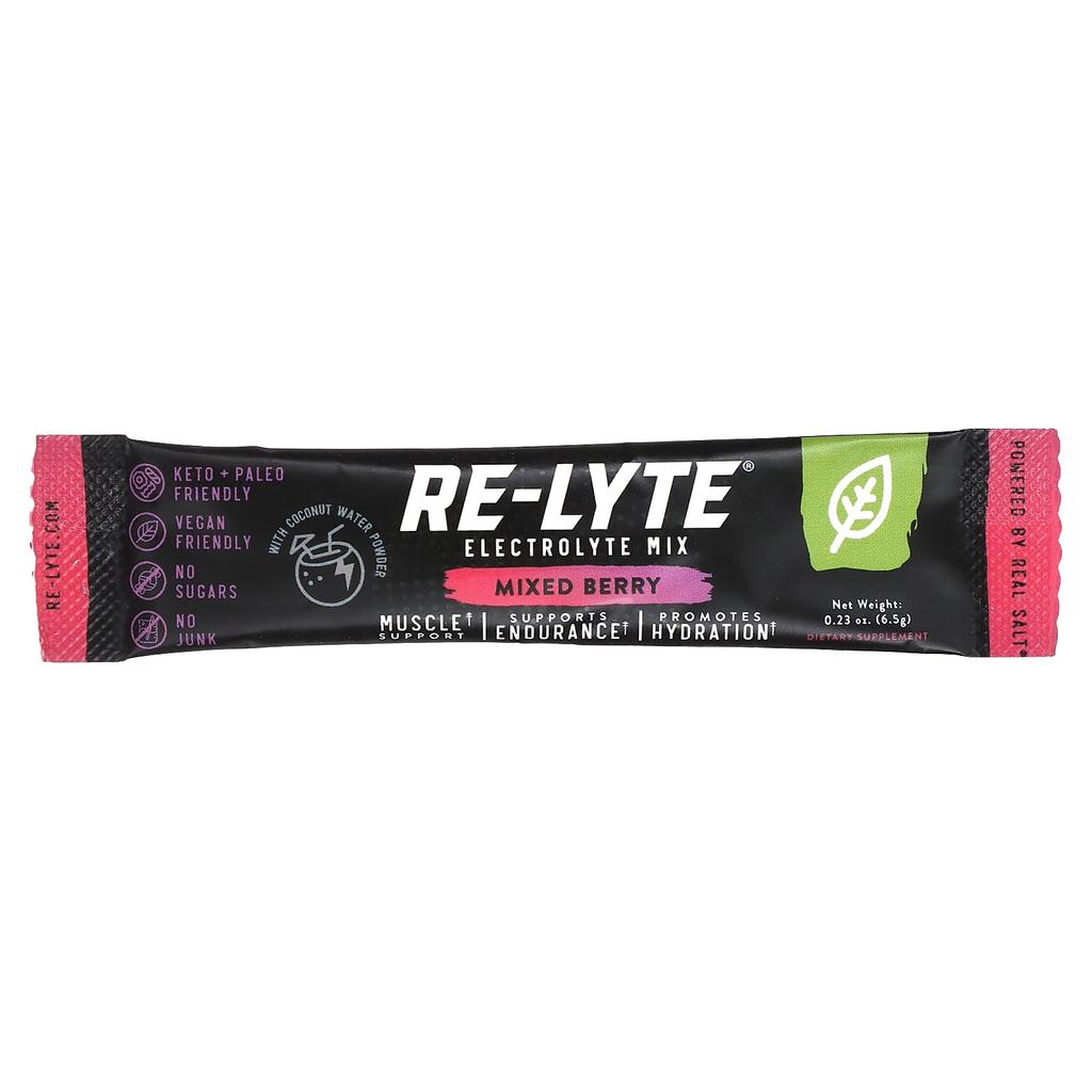 Redmond Trading Company Re-Lyte Electrolyte Mix, Mixed Berry, 15 Stick Packs, 0.23 Oz (6.5 G) Each