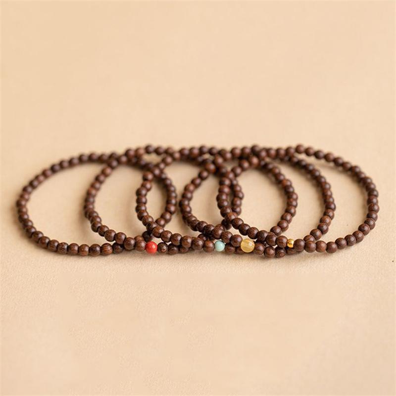 High Quality Fashion Natural Sandalwood Bracelet For Women Girls Retro Exquisite Beaded Bracelet Jewelry Accessories Gifts