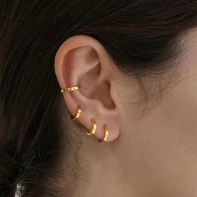 Ретро-золотой цветной медный комплект серег-колец для женщин и девочек, простые металлические серьги-гвоздики, модные ювелирные изделия