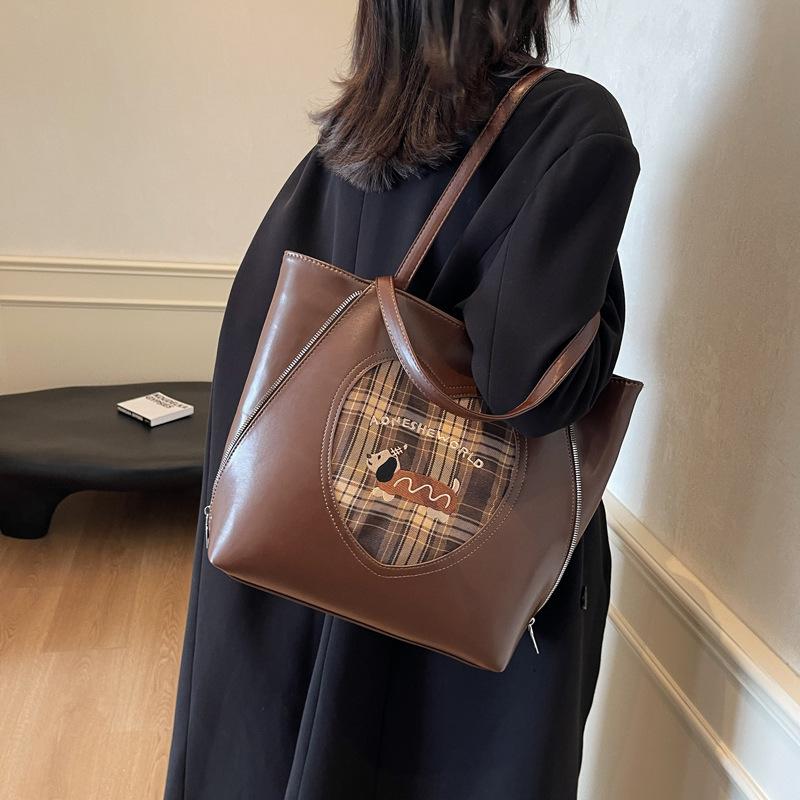 Retro large-capacity armpit bag autumn and winter women's bag 2025 new commuter tote bag fashion single shoulder double shoulder dual-purpose bag