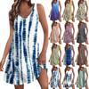 Women's Casual Sundress With Pockets Summer Boho Beach Dress  Printed Blouses For Women T-Shirts Dress V Neck Loose Tank Dresses