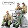 1/16 Scale Resin Figure Assembled Model Kit WWII US Army Vehicle Soldier 4 People Military Miniature Unassembled Unpainted