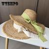 Летняя соломенная шляпа Vacation Wind Beach Lafite с большими полями и бантом, солнцезащитная шляпа с защитой от ультрафиолета