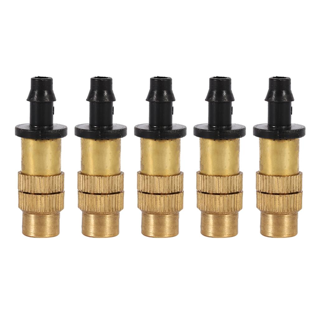 5pcs Adjustable Brass Misting Spray Nozzle Atomizing Sprinkler For Garden Watering Irrigation