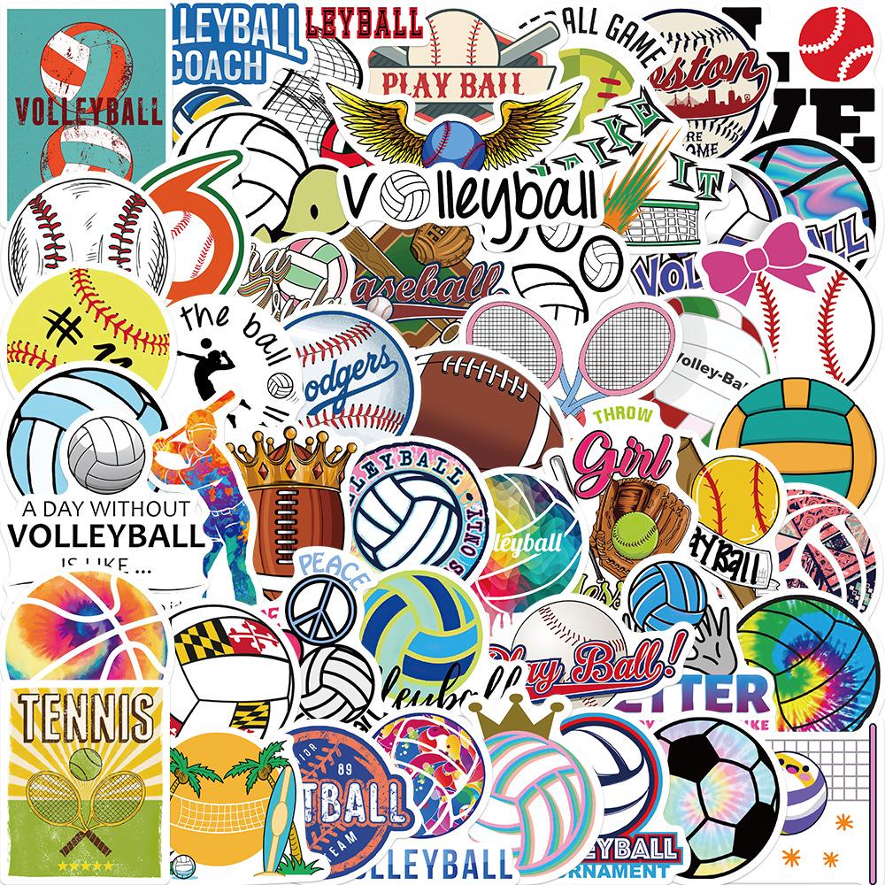 50 Ball Sports Collection Stickers Personalized Decoration Suitcase Notebook Waterproof Removable Glue Without Repeated Stickers