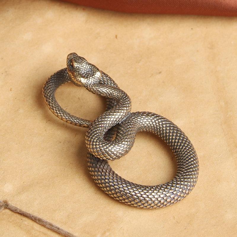 Винтажный медный орнамент в виде змеи, украшения, чайные фигурки животных, миниатюры, аксессуары для домашнего декора для гостиной