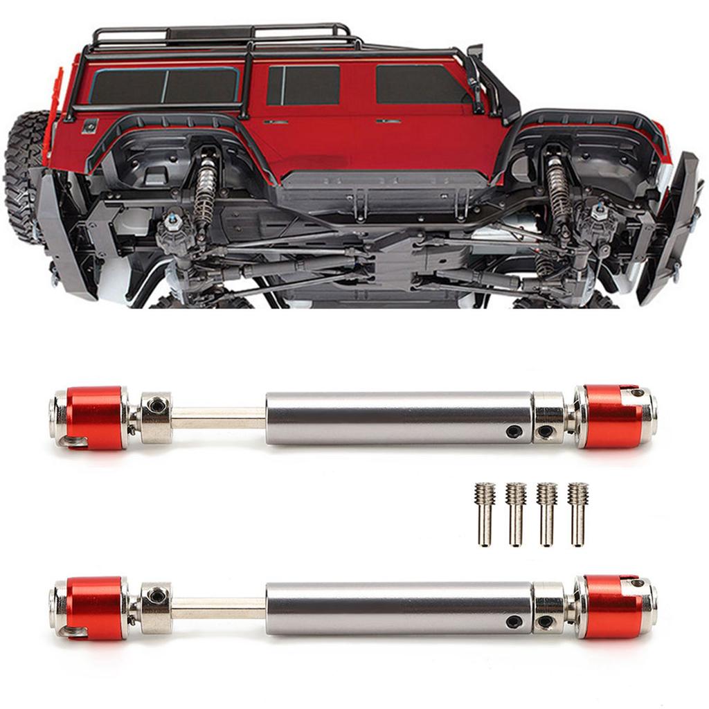 2Pcs Metal Transmission Drive Shaft Suit Fit for Axial SCX10 D90 1 10 RC Crawler Mini Car Parts