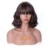 MISS WIG Женский модный короткий волнистый парик с челкой, волнистый парик из синтетического волокна для женщин, черный, коричневый, синий цвет