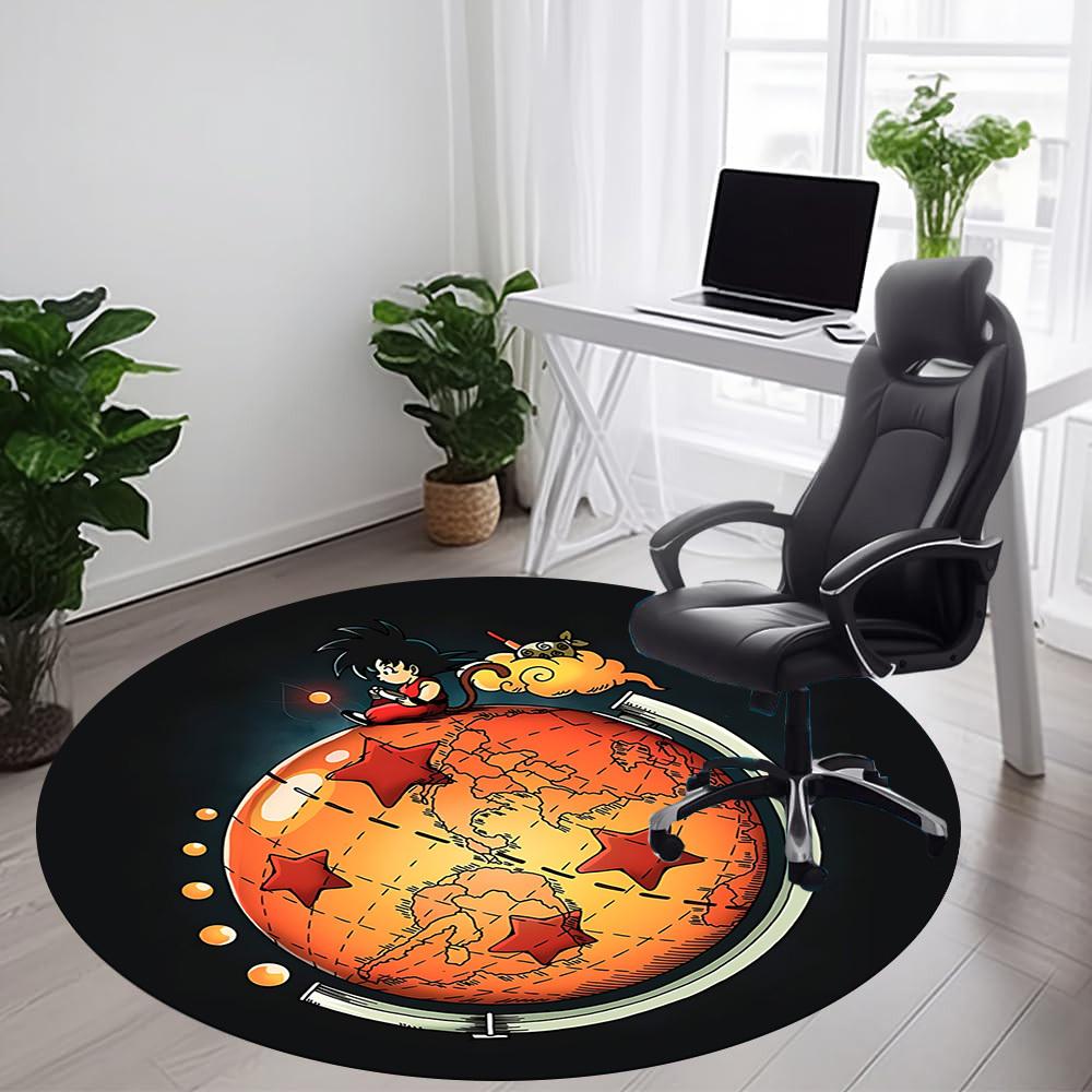Dragon Ball Z, Earth Office Round Area Rug, Indoor Mat Suitable For Office, Under Office Chairs Bedroom Living Room Home Decor, DT1212063