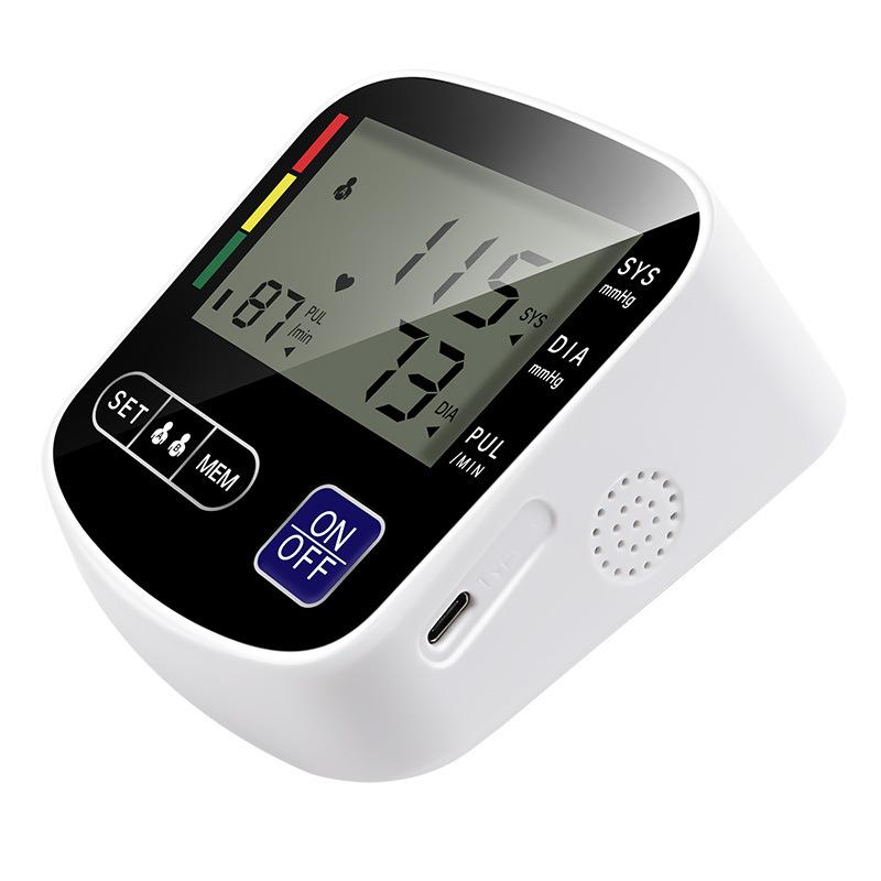 Upper Arm Blood Pressure Monitor Automatic BP Tonometer for Home Use with Large Display and Portable Cuff