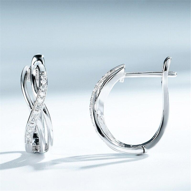 Серьги с микро-паве, прозрачные циркониевые серьги-клипсы для женщин и девочек, серьги из стерлингового серебра 925 пробы, ювелирные украшения