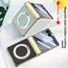 Для Samsung Galaxy Z Flip 7 Чехол Роскошная Кожа PU Кожа Шарнир MagSafe Магнитное Кольцо Подставка Защитная Задняя Крышка Для Z Flip7 Чехол