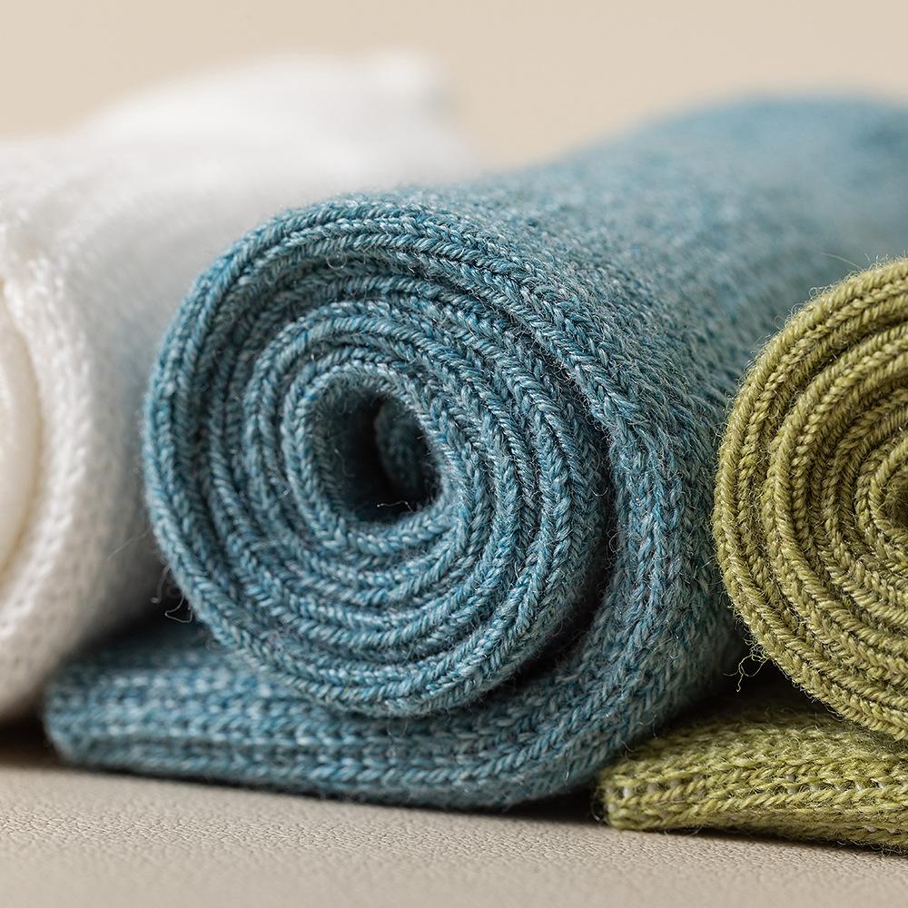 Женские осенне-зимние теплые антибактериальные носки из шерсти высокого барабана, устойчивые к пиллингу