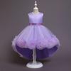 Cute Dress for Children Girl Mesh Flower Gown for Girls Trailing Baby Girl Birthday Dresses for 3-10 Years Old