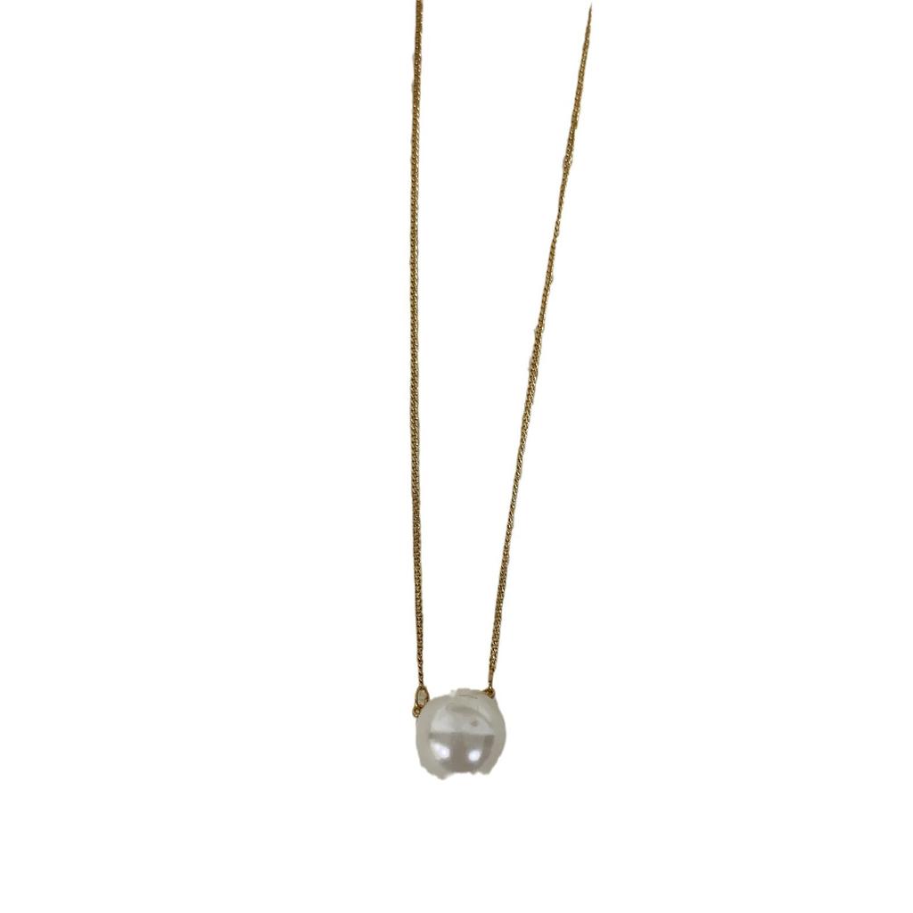 Simple Premium New French Retro Light Luxury Large Pearl Necklace Sweater Sweater Chain Ladies Gold Collarbone Chain