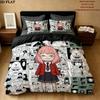 Spy Family Pattern Bedding Quilt Set Quilt Cover Pillowcase Home Birthday Gift(1 * duvet cover + 2 * pillowcase, without core)