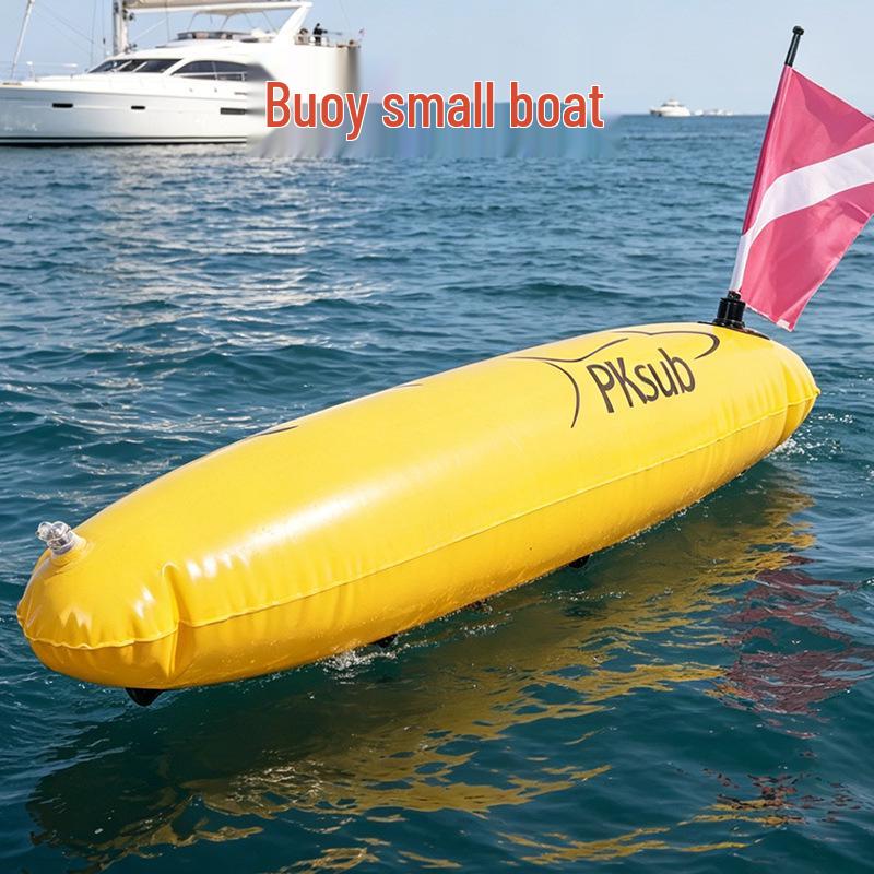 High-Visibility Yellow Inflatable Diver Safety Buoy with Flag