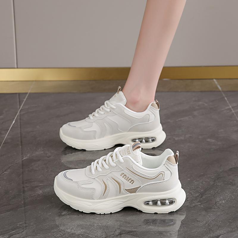 CRLAYDK 2024 женские модные кроссовки из искусственной кожи на шнуровке спортивная обувь повседневная воздушная подушка платформа для ходьбы удобный теннис